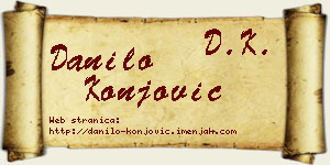 Danilo Konjović vizit kartica